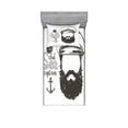 thumbnail image 2 of Ambesonne Ocean Fitted Sheet & Pillow Sham Set, Hat and Beard Seaman, Queen, Brown White, 2 of 3