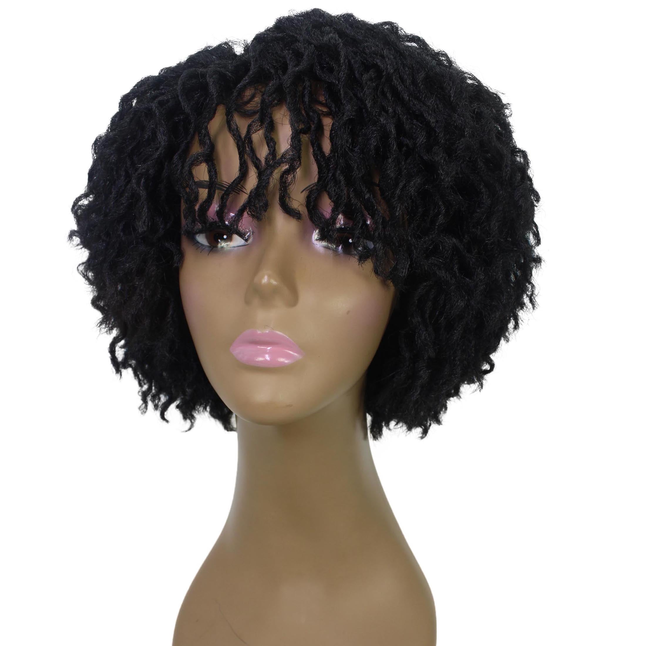 LUXLUXE 10" Black Full Wig for Women | Pixie Cut Synthetic Dreadlock Wig | No Lace, Heat-Resistant for Party & Daily Wear