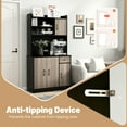 thumbnail image 7 of Demi Bonn Kitchen Storage Cabinet, Buffet Sideboard, 4-Door Freestanding Kitchen Buffet with Hutch and Adjustable Shelves, for Dining Room, Kitchen, Living Room, Black, 7 of 7
