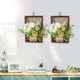 thumbnail image 5 of Decoración del hogar, decoración de habitaciones, decoración de paredes, flores artificiales de peonía y hortensia colgantes con marco de madera, plantas colgantes de potos artificiales para sala de e, 5 of 6