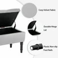 thumbnail image 3 of Foredo Traditional Upholstered Storage Ottoman Bench, Button Tufted Ottoman with Storage,Velvet Storage Bench for Bedroom, Entryway, Living room, Gray, 3 of 7