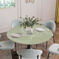 thumbnail image 5 of Sage Green Round Tablecloth for 55-60 Inch Tables, Fitted Table Cover with Elastic Edge, Minimalist Abstract Modern White Art Waterproof Outdoor Table Cloth Protector for Patio Garden Dinner Picnic, 5 of 9