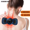 thumbnail image 2 of HLONKNeck Massager Mini Electric Neck Massage EMS Cervical Back Vertebra Massage Patch 8 Modes Relieve Relax Muscle Fatigue Tools, 2 of 9