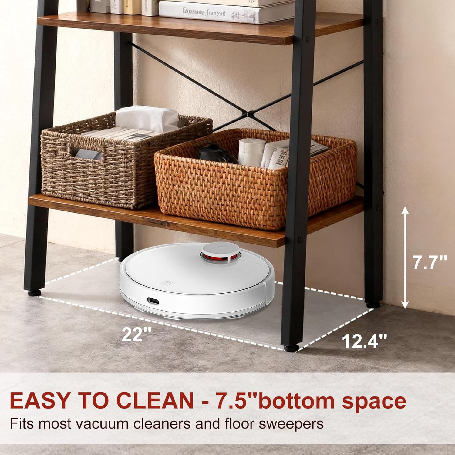 Atilioo 4 Tiers Ladder Bookcase, Wood Bookshelf Tall Standing Display Shelves Storage Organizer for Bedroom, Living Room & Home Office Bathroom, Brown