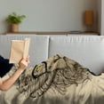thumbnail image 3 of Indie Soft Flannel Fleece Blanket, Lion Character Portrait with Glasses and Bowtie Hipster Smart Cool Dandy, Cozy Plush for Indoor and Outdoor Use, 50" x 60", Sand Brown Black Yellow, by Ambesonne, 3 of 5