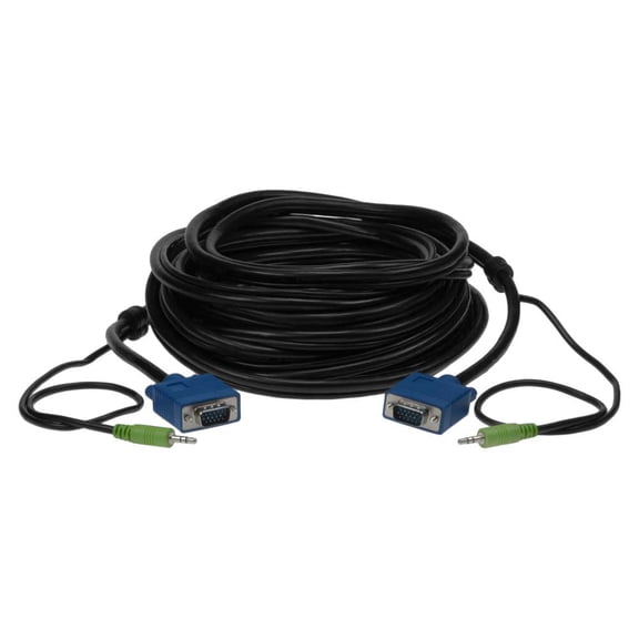 QVS Ultra Thin SVGA HD15 M/M Triple Shielded Cable 3.5mm, 35 feet