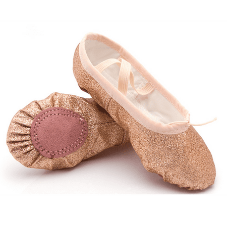 Nexete Ballet Shoes Split-Sole Slipper Flats Ballet Dance Shoes for Toddler Girl & Women in Gold  Gold Glitter  Silver  Pink Pink Glitter  Rose Gold  Nude Black Colors