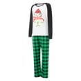 thumbnail image 3 of Votuleazi Christmas Family Pajamas Matching Set Cartoon Pattern Print Long Sleeve Tops and Plaid Pants Sleepwear, 3 of 10