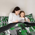 thumbnail image 4 of Manfei Abstract Watercolor Brushstroke Twin Comforter Sets, Green Black White Ombre Bedding Set, Black Reversible 2-Piece, 1 Comforter and 1 Pillowcase, 4 of 6