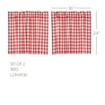 thumbnail image 4 of VHC Brands Farmhouse Red Country Buffalo Check Cotton Annie Kitchen Curtains Rod Pocket Hanging Loops 24x36 Doormat or Accent Tier Pair, 4 of 6
