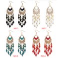 thumbnail image 3 of VONKY Bohemian Style Crescent Moon Shape Water Drop Long Dangle Tassel Pendant Earring Ear Stud, 3 of 8