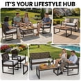 thumbnail image 5 of Modern 4-Piece Patio Furniture Set, Segmart Outdoor Acacia Wood Table & PE Rattan Seating with Water-Resistant Cushions for Garden, Balcony, Backyard,Brown, 5 of 7