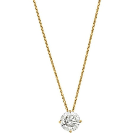 Endless Light Lab-Created Moissanite 14kt Yellow Gold 8.0mm Round Solitaire Pendant, 18