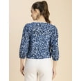 thumbnail image 4 of Moomaya Elegant Printed Sweetheart Neck Georgette Top - 3/4 Sleeves, Party Top, 4 of 9
