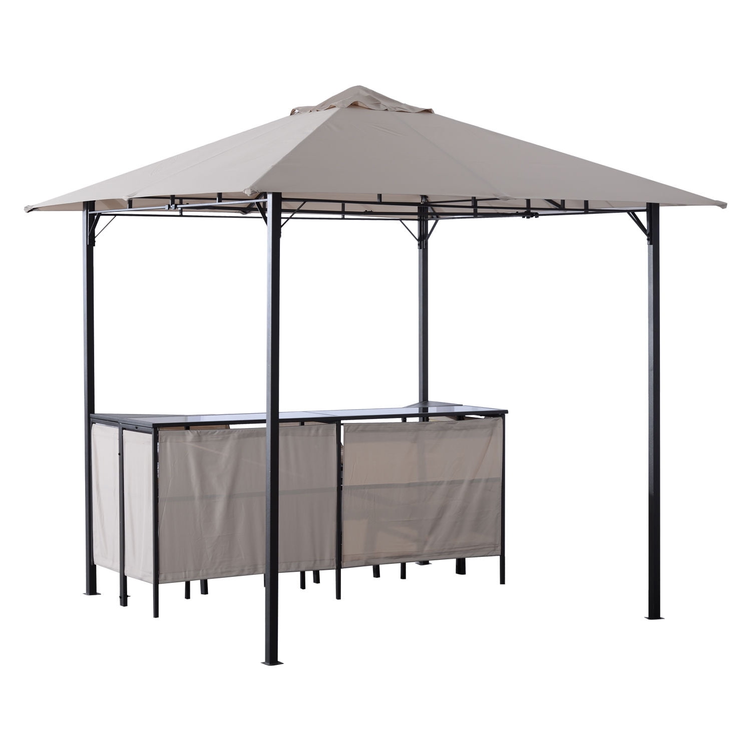 Outsunny 8' X 8' 3 Piece Outdoor Furniture Covered Gazebo Patio Bar Set ...