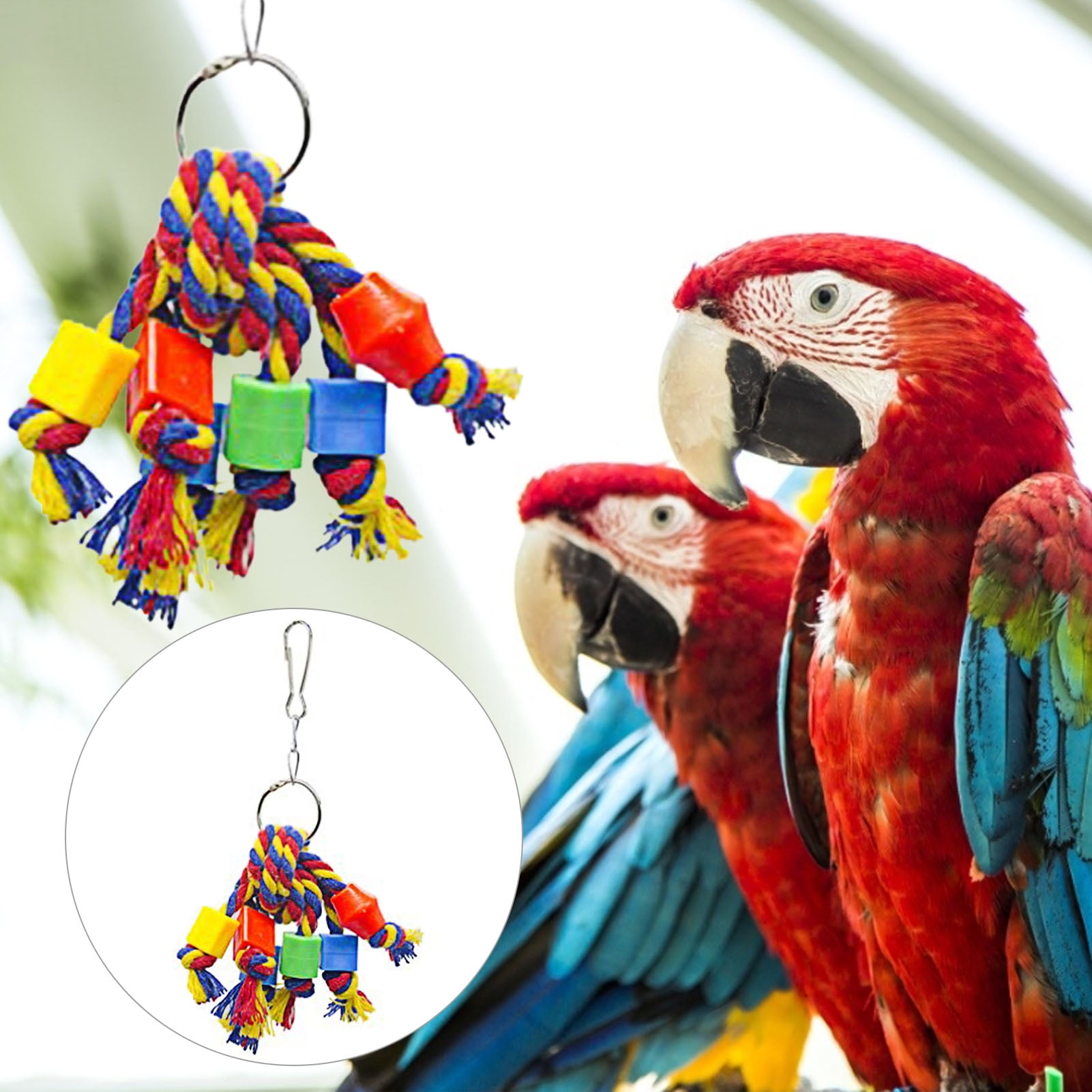 Parrot Bird Toy Colored Wooden Blocks Parts Cage Toys 126 Pcs different shapes 