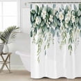 thumbnail image 2 of 60x72 Inch Shower Curtains for Bathroom Green Eucalyptus Leaves Fabric Bath Curtain Decor Floral Watercolor Botanical Waterproof Restroom Curtains Shower Set Accessories with 12 Hooks 60 Inch, 2 of 6