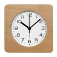 thumbnail image 3 of Square Wooden Alarm Clock with Arabic Numerals, Non-Ticking Silent, Backlight, Battery Operated, Nature, 3 of 5