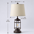 thumbnail image 6 of 2 Pack Rustic Farmhouse Table Lamps With 4 LED Bulbs,  2 Lights- 9W Bright Rotary Switch Top Light + Touch Contorl 3 Way Dimmable Night Light, USB Charging, Natural Linen Shade, 23'', 6 of 8