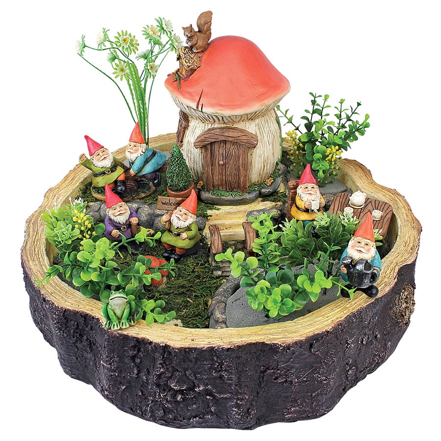 Mini New Resin Nome Elf Miniature Sleeping Gnome Leaf Village Garden 2.5 in 