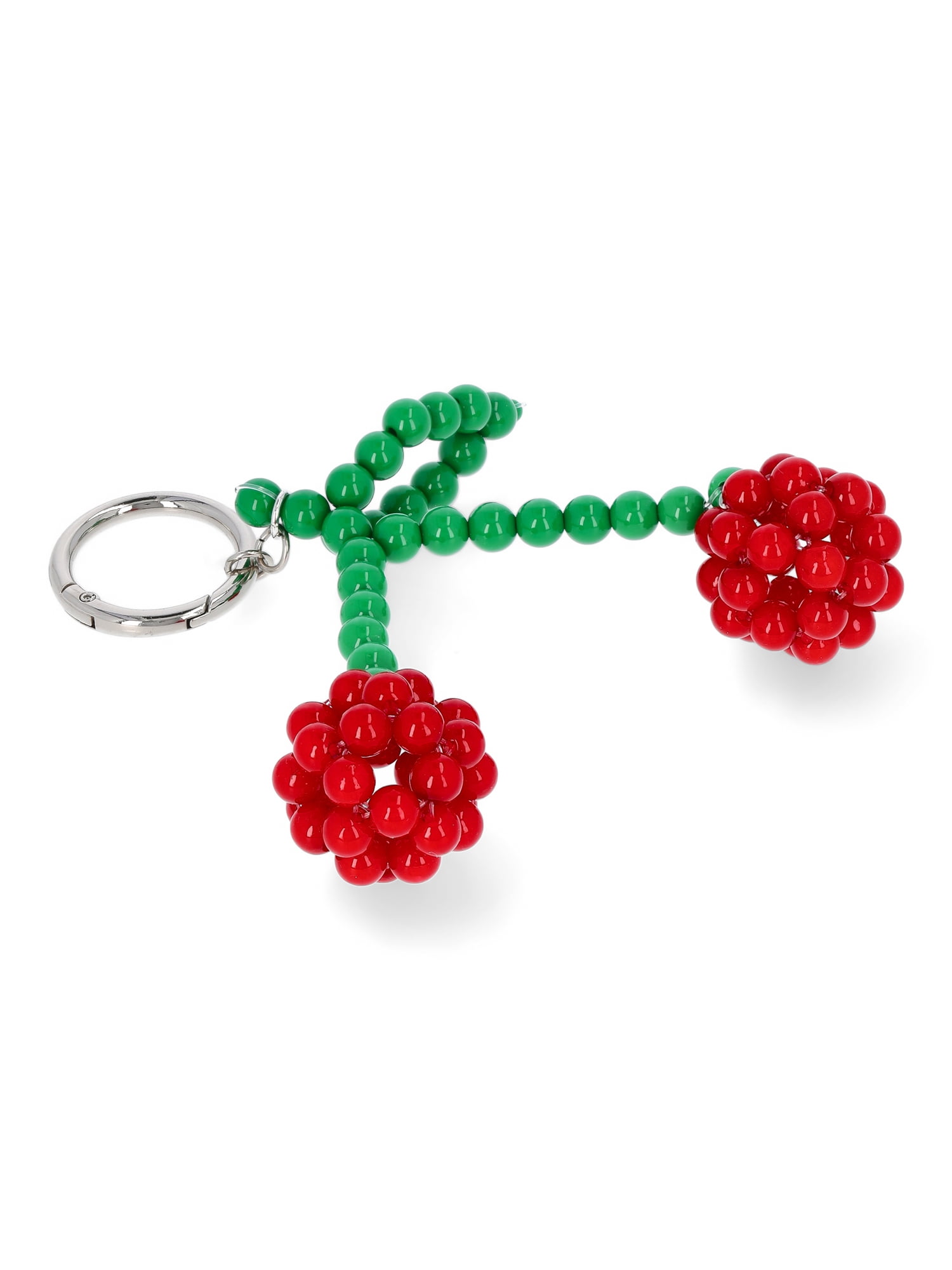 No Boundaries Women's Hands Free Bag Charm, Beaded Cherries