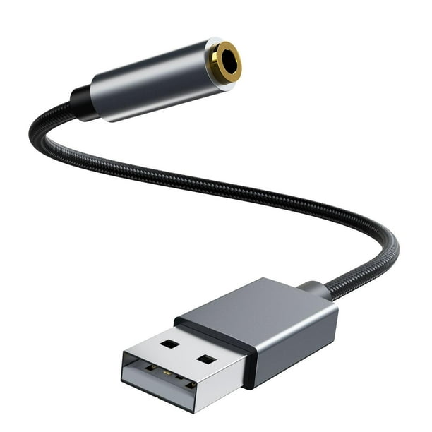 Adaptateur audio USB vers jack 3,5 mm Puce intégrée Son stéréo externe 2 en 1  USB 
