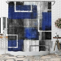 Abstract Black Shower Curtain Geometric Shower Curtain Black Bathroom Decor Polyester Fabric 72x72inch (Black)