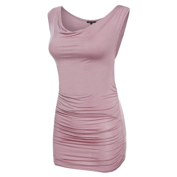 FashionOutfit Women's Sleeveless Draped Tank Top