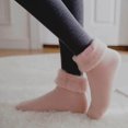 thumbnail image 4 of Lovskoo Womens 4 Pairs Woolly Socks Fleece Fluffy Low Cut Winter Plush Socks Warm Sleeping Socks Solid Heat Socks Cute Novelty Crew Socks Pink, 4 of 5