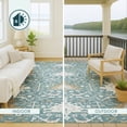 thumbnail image 4 of Addison Rugs Chantille Indoor/Outdoor Traditional Global Teal Machine Washable Round Rug, 8' x 8', 4 of 8