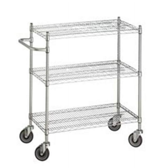 18 in. x 36 in. x 42 in. Utility Linen Cart with Three Wire Shelves