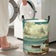 thumbnail image 5 of Balery Serene Coastal Blue Sky Cesta de ropa redonda con asas, impermeable, independiente, para ropa, juguetes, dormitorio y familia-Medium, 5 of 6