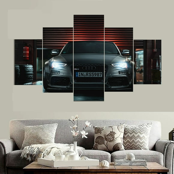 5 Panels Canvas Wall Arts Vehicles Modified CarWide Body Sports Auto Picture Print Living Room Multi-picture Home Decor, unframed.,L