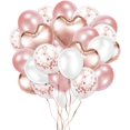 thumbnail image 1 of Juego de globos de oro rosa, juego de 48 globos de confeti, cintas y globos de aluminio para cumpleaños, bodas, baby showers, decoraciones de festivales, eventos comerciales (oro rosa), 1 of 5