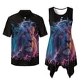 thumbnail image 2 of Psesaysky Mens Lion Shirts Womens Novelty Sundress 3D Graphic Matching Outfits for Couples Summer Sleeveless Flared Dress with Pockets or Mens Short Sleeveless Aloha Shirts, 2 of 7