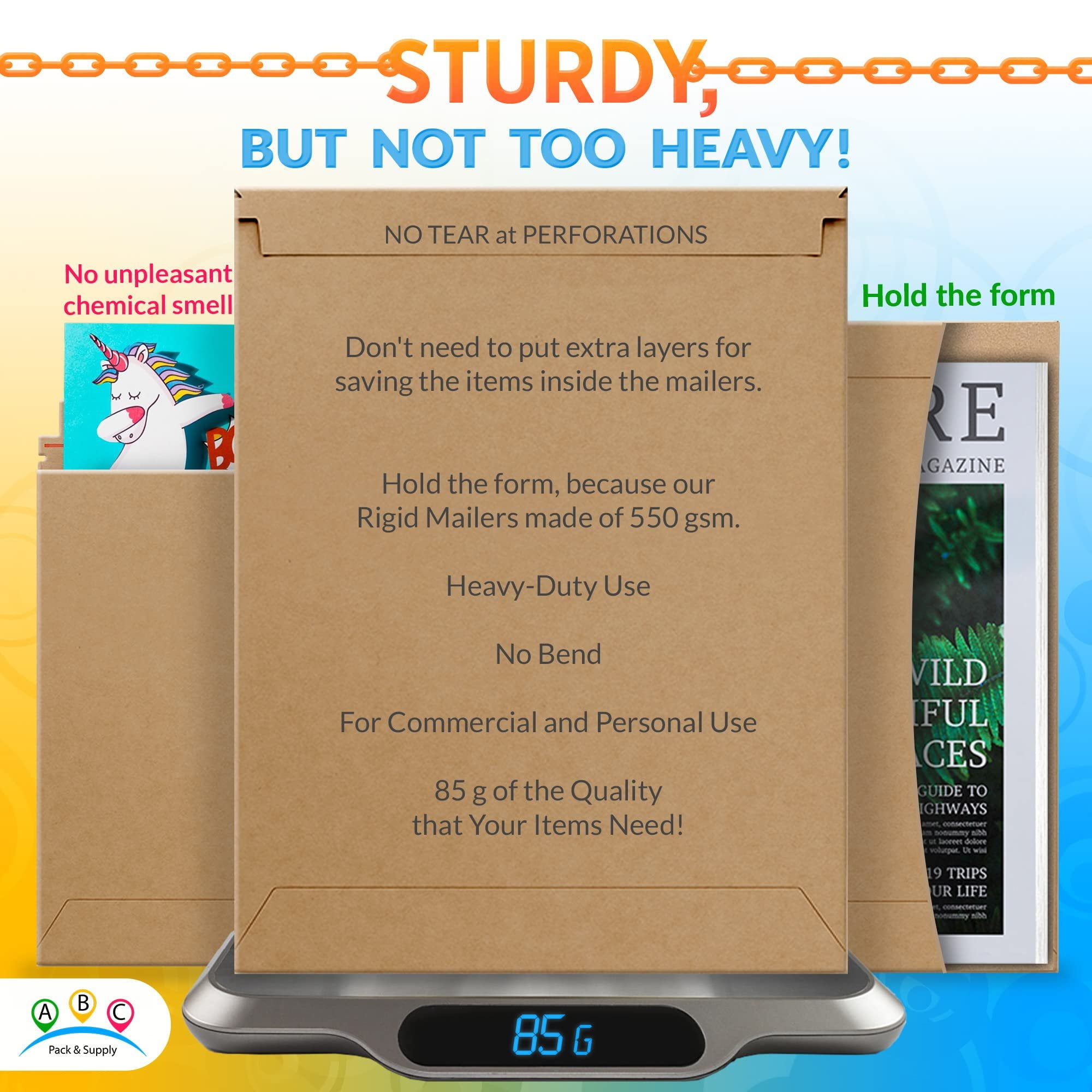 Brown Rigid Mailers, 9 x 11.5 Inches. Pack of 25 Photo Mailer Envelopes. Flat Cardboard Mailers Self-Seal. Sturdy Cardboard Photo Envelope. Recyclable Hard Shipping Envelopes