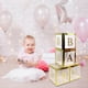 thumbnail image 5 of Cajas de globos transparentes reutilizables para fotografía con letras para niñas y niños BEBÉ dorado, 5 of 9