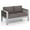 Grey, variant on Costway Patio Aluminum Loveseat Sofa Outdoor Furniture Set with Thick Back & Seat Cushions Grey