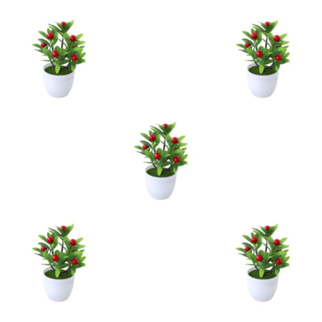 Justharion Wide Application Fake Potted Plants For Every Room In Home Designed For Any Room Big Red Fruit 5Set