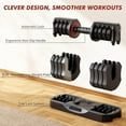 thumbnail image 5 of taoruifang Adjustable Dumbbell Set of 22.5LB Set-1Sec Adjustable Dumbbell Weights-5 in 1 Free Weights Dumbbells Set with Effortless Tray/No-Slip Handle-Compact Size for Women/Men at Home Gym, 5 of 7