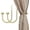 Brass Brushed, variant on Quality Curtain Holdbacks, Solid Steel Curtain Holdback with Disk Finial,Electroplate Finishes, Set of 2 Window Curtain Tieback Hooks, Antique Bronze