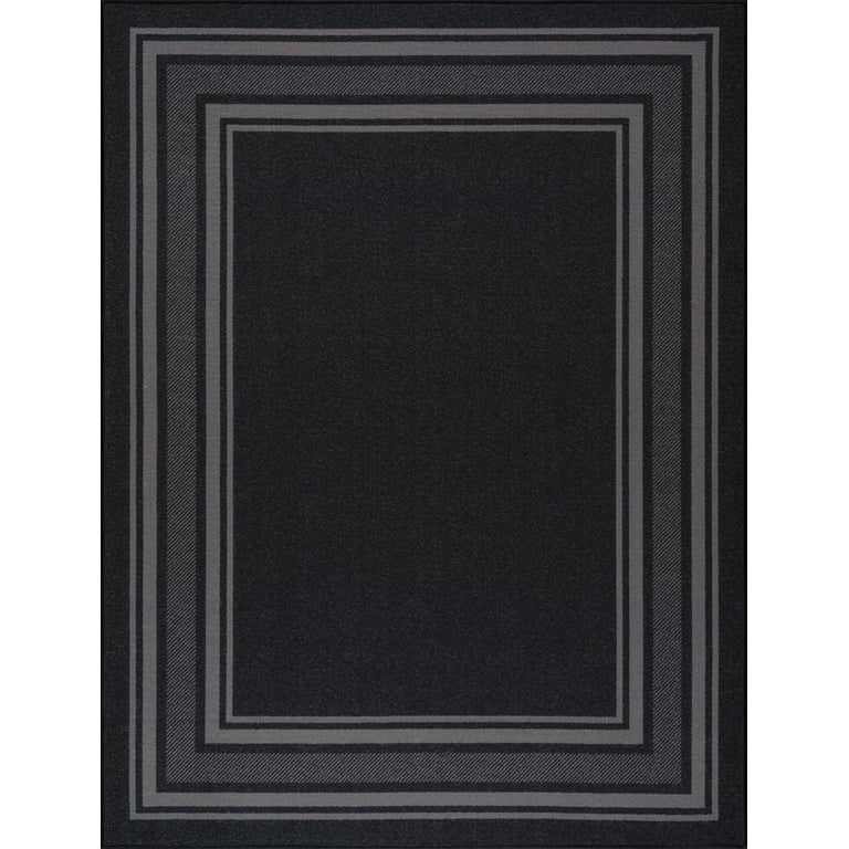 Beverly Rug Indoor Bordered Area Rugs, Non Slip Rubber Backing Modern Living