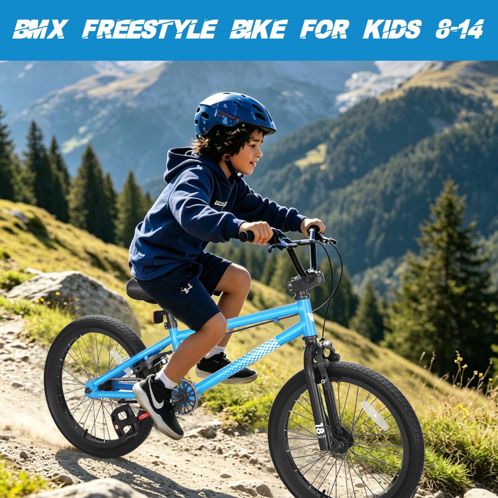 XJD 18 Inch BMX Bike For Boys 7-11 Years Freestyle photo 5