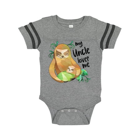 

Inktastic My Uncle Loves Me- Cute Sloth and Baby Gift Baby Boy or Baby Girl Bodysuit