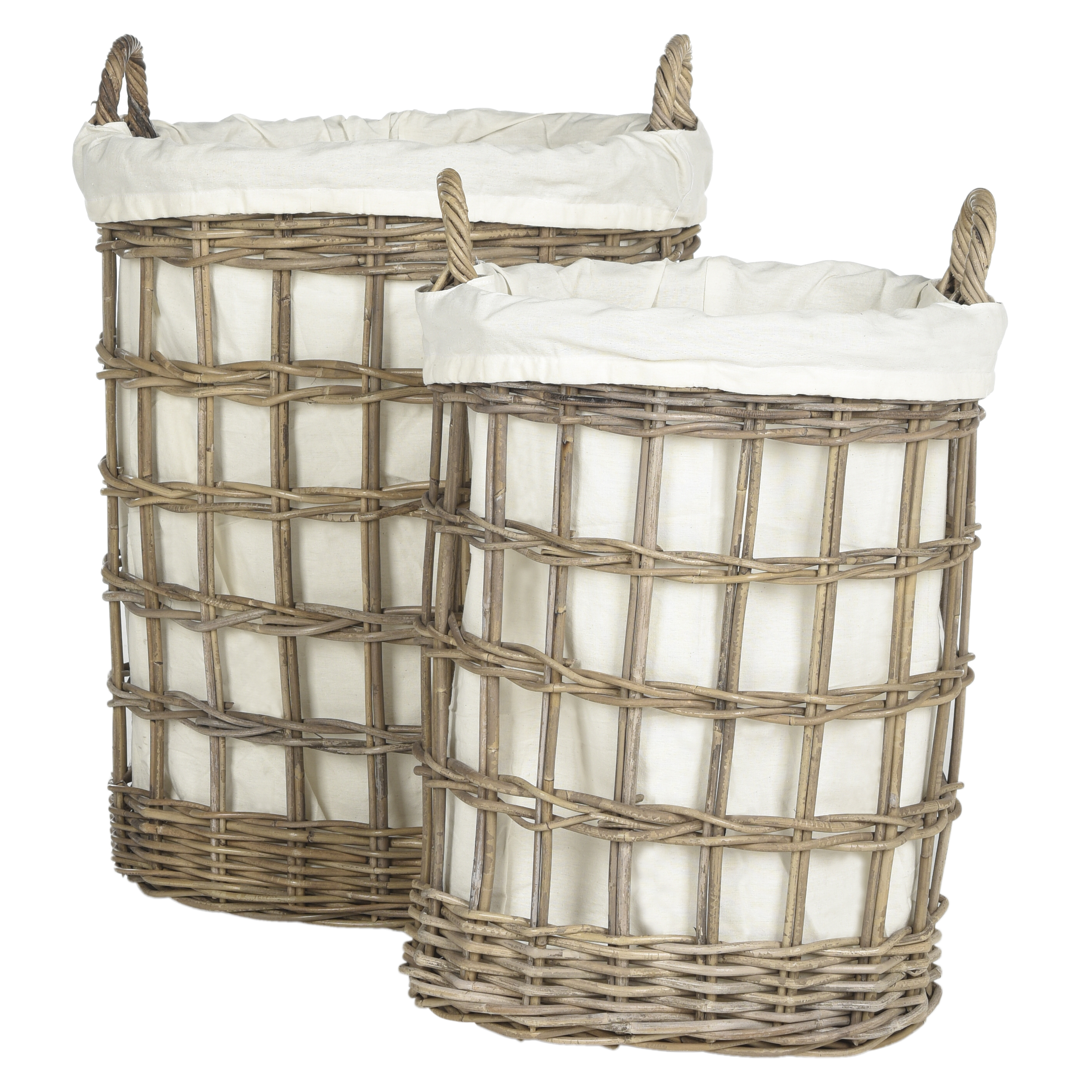 Kubu Rattan Laundry Basket – Double | Laundry & Storage | The White Company