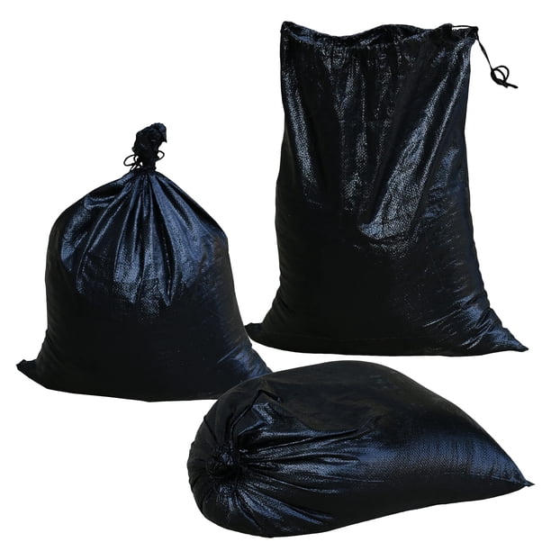 Sacos de arena Jumbulk, tejidos negros, polietileno, 19 x 24 cm, protección UV (10)
