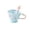 bleu, variante sur Tasse à Café en Céramique avec Cuillère et Boîte-Cadeau, Poignée en Forme de Cœur Motif Floral, Cadeau Attentionné d'Anniversaire Fête des Mères pour Femmes, Maman, Elle, Épouse, Usage à la Maison, Mignon Cadeau pour les Amateurs de Thé et de Café