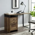 thumbnail image 1 of Walker Edison Modern Metal and Wood 3 Drawer Writing Desk Home Office Workstation Small, 48 Inch, Rustic Oak, 1 of 5