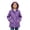 Purples, variant on Girl's Zip up Hooded Rain Jackets, Drawstring Waist Long Sleeve Windbreaker, Lightweight Waterproof Rain Coat with Zip Pockets, 12-13 Years