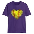 thumbnail image 4 of Summer Saving Wycnly Womens Tops Summer Short Sleeve Round Neck Heart Print Tee Shirts Casual Loose Fit Ladies Breathable Pullover Blouses Purple xxl Clearance Under $5, 4 of 4